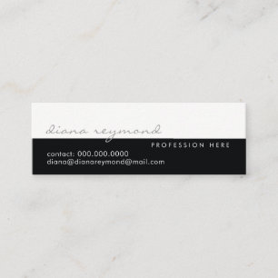 halvsvart halvvit modern elegant med professionell mini visitkort