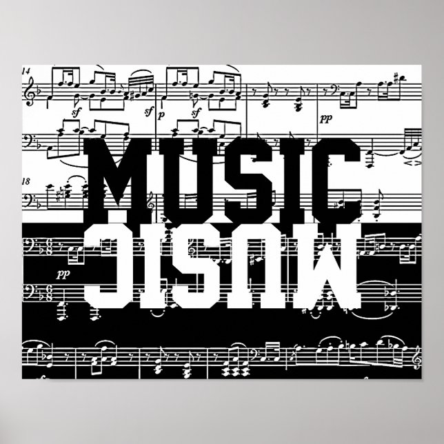 halvsvart halvvit musik poster (Framsidan)