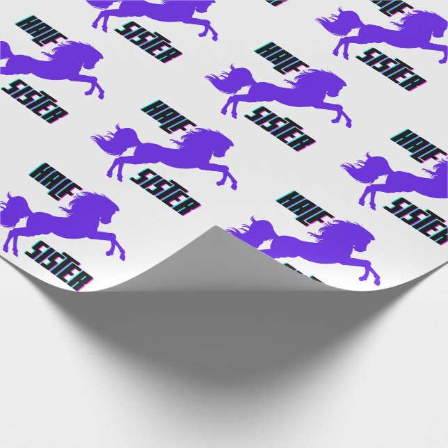 Halvsyster Lila Pony Syskon Presentpapper (Hörn)