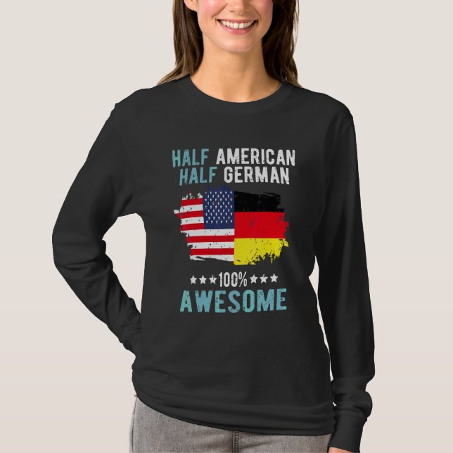 Halvt amerikan Halvt tysk T Shirt (Framsida)