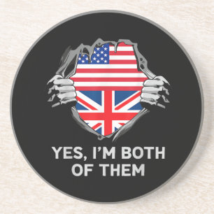 Halvt amerikansk Halvt brittisk USA England Flagga Underlägg