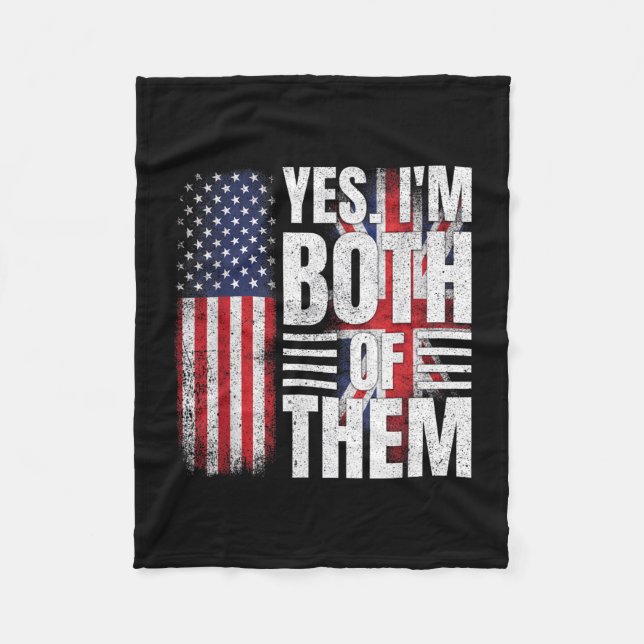 Halvt amerikansk halvt brittisk usa flagga Storbri Fleecefilt (Framsidan)