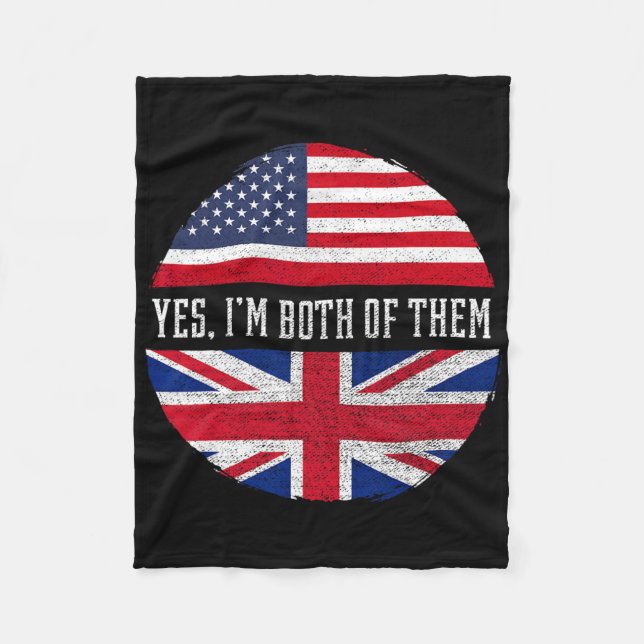 Halvt amerikansk Halvt brittisk USA Flagga Storbri Fleecefilt (Framsidan)