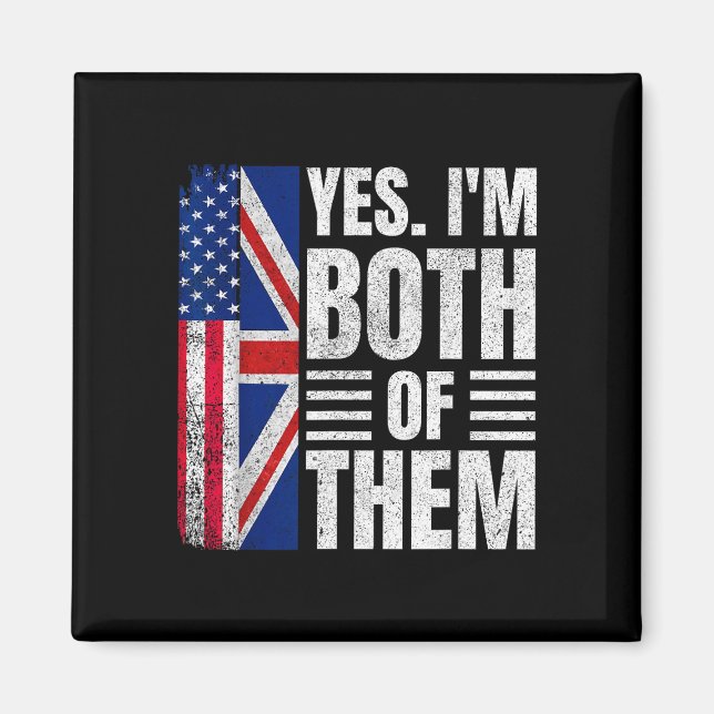 Halvt amerikansk halvt brittisk usa flagga Storbri Magnet (Framsidan)