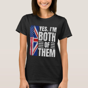 Halvt amerikansk halvt brittisk usa flagga Storbri T Shirt