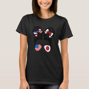 Halvt amerikansk halvt japansk flicka USA Japan Fl T Shirt