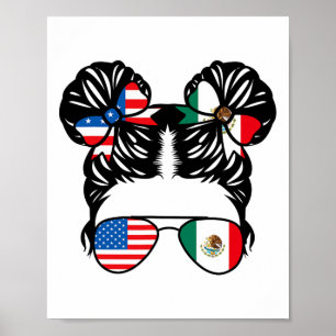 Halvt amerikansk halvt mexikansk flicka Usa Mexiko Poster