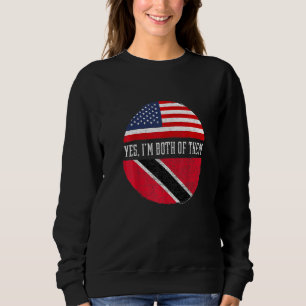 Halvt amerikansk halvt trinbagonisk USA Flagga Tri T Shirt