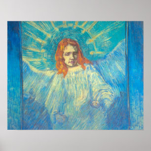 Halvt figur av en ängel av Vincent van Gogh Poster