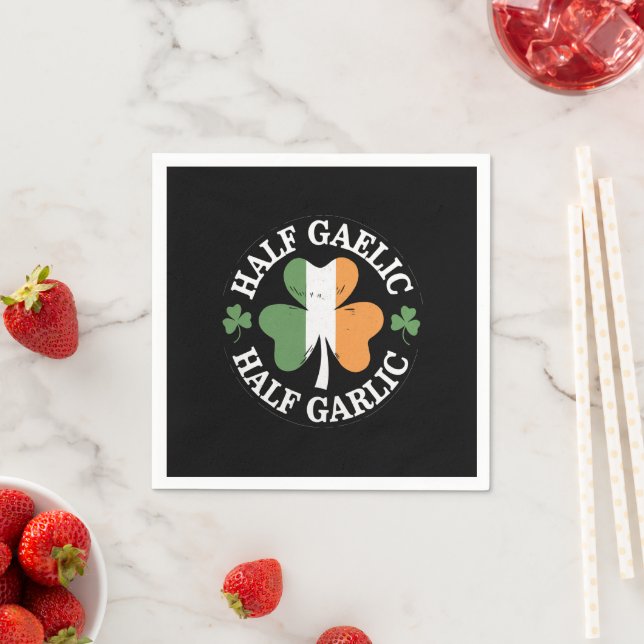 Halvt Gaeliskt Halvt Garlic Irländskt Italiensk St Pappersservett (Insitu)