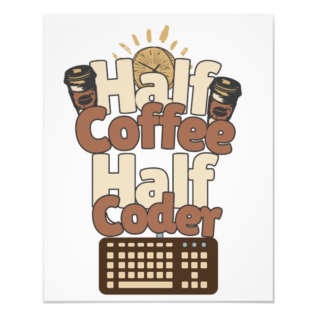 Halvt kaffe, Halv kodare Fototryck (Framsidan)