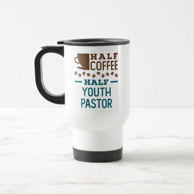 Halvt kaffe halvt ungdomspastor resemugg (Vänster)