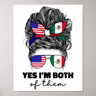Halvt mexikansk och amerikansk Mexiko Amerika Usa Poster
