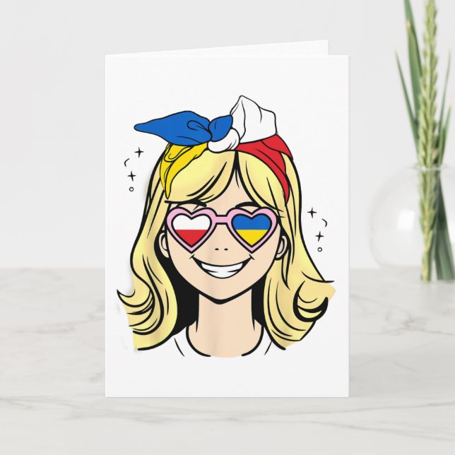 Halvt polsk halvt ukrainsk liten flicka  kort (Framsida)