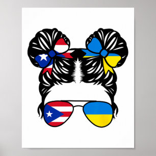 Halvt puertoricanska halvt ukrainska flicka Puerto Poster