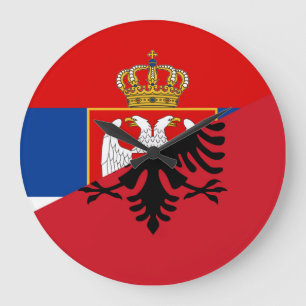 halvt symbol för serbia albania flaggaland stor klocka