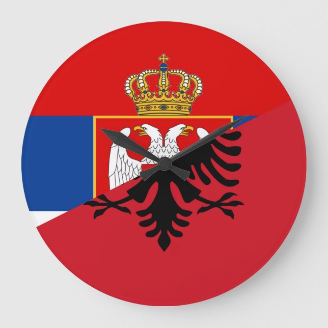 halvt symbol för serbia albania flaggaland stor klocka (Framsida)