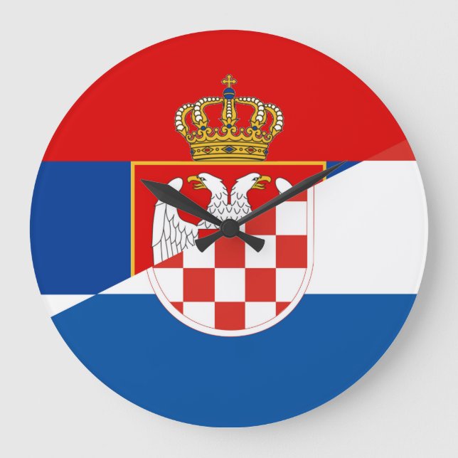 halvt symbol för serbia croatia flaggaland stor klocka (Framsida)