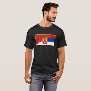 halvt symbol för serbia montenegro flaggaland t shirt