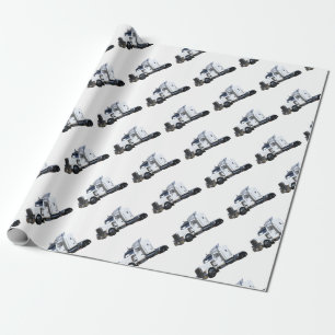 Halvt traktorsläp för vit presentpapper