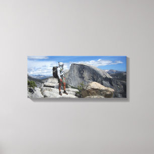 Halvtdam och hiker från norra Dome - Yosemite Canvastryck