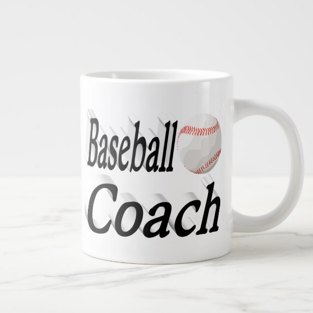 Halvtext för Baseball Coach Jumbo Mugg (Höger)