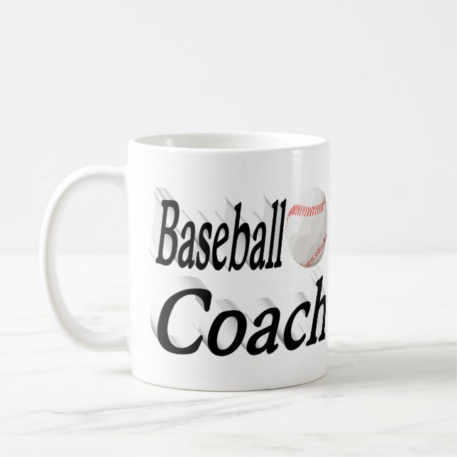Halvtext för baseball Coach Kaffe Mugg (Vänster)