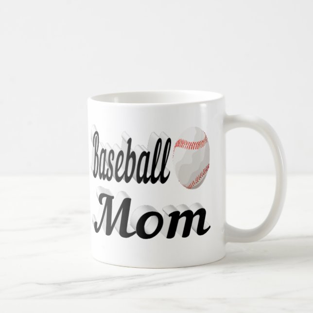 Halvtext för Baseball Mamma Kaffe Mugg (Höger)
