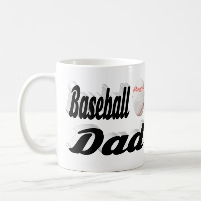 Halvtext för Baseball Pappa Kaffe Mugg (Vänster)