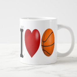 Halvtext för Basketball Fläkt Giant Coffee Mugg Jumbo Mugg