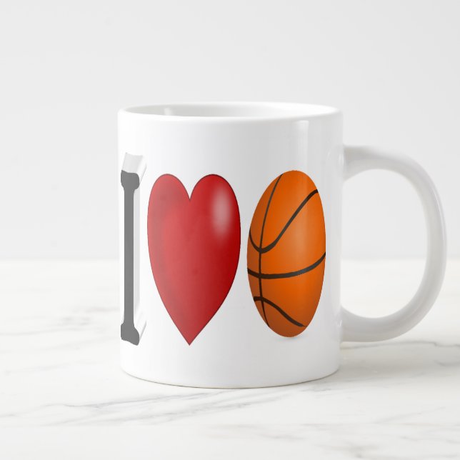 Halvtext för Basketball Fläkt Giant Coffee Mugg Jumbo Mugg (Höger)