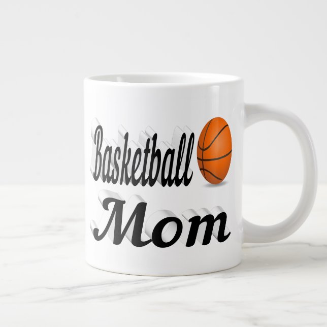 Halvtext för Basketball Mamma Giant Coffee Mugg Jumbo Mugg (Höger)