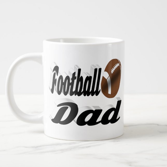 Halvtext för fotboll Pappa Giant Coffee Mugg Jumbo Mugg (Vänster)