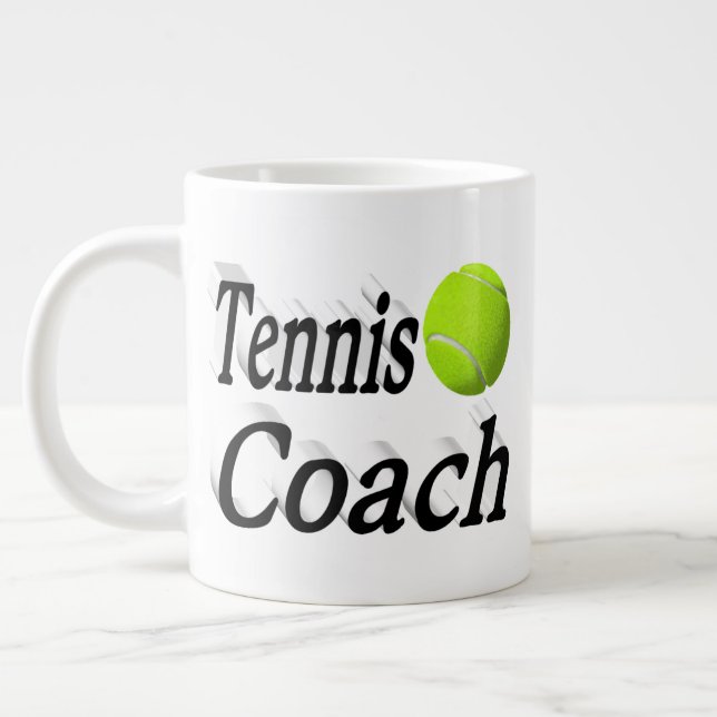 Halvtext för tennis Coach Jumbo Mugg (Vänster)