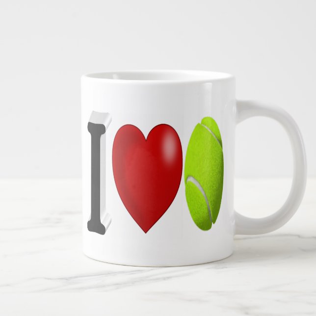 Halvtext för tennis Fläkt Jumbo Mugg (Höger)