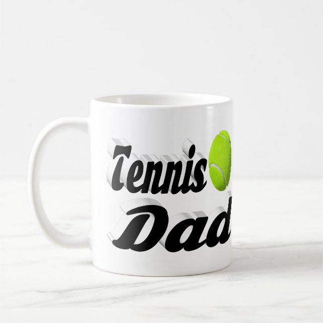 Halvtext för tennis Pappa Coffee Mugg (Vänster)