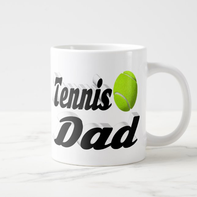 Halvtext för Tennis Pappa Giant Coffee Mugg Jumbo Mugg (Höger)