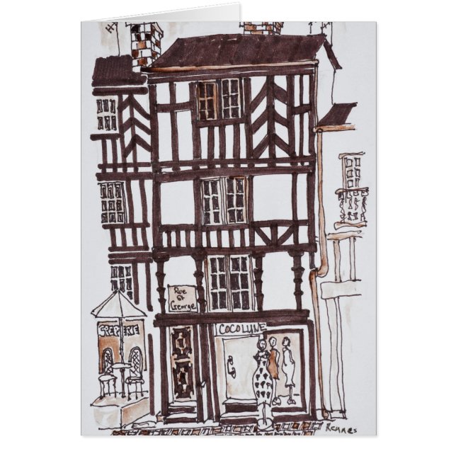 Halvtids Byggnad| Rennes, Bretagne, Frankrike Hälsningskort (Framsidan)