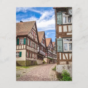 Halvtids hus i Schiltach, Tysklant, foto Vykort