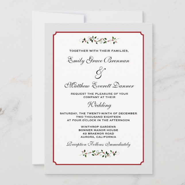 Halvtidsrapport om Helgdag Bröllop Inbjudningar (Framsida)