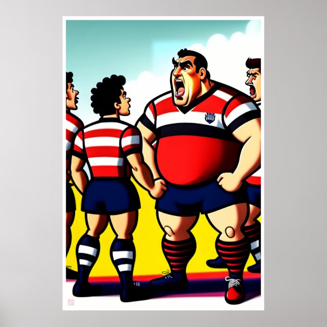 Halvtidssamtal - stort Rugby-Poster Poster (Framsidan)
