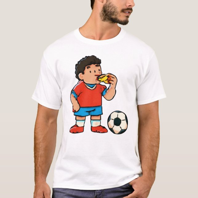 Halvtidssnack - lustigt fotboll t shirt (Framsida)