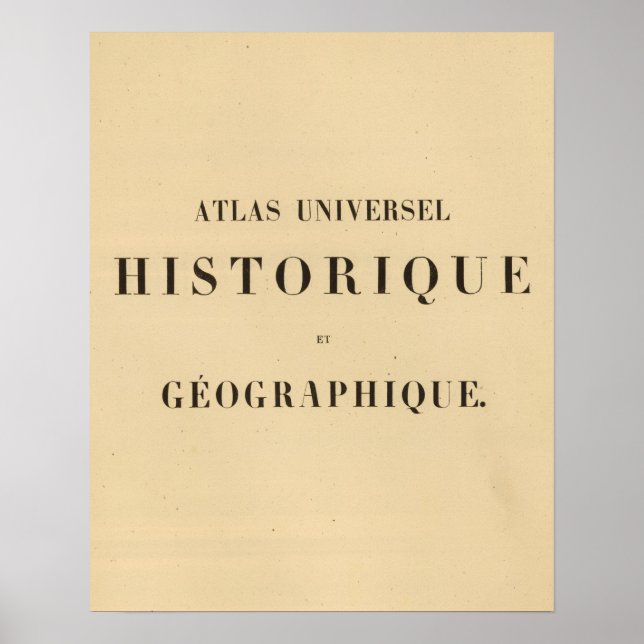 Halvtitel Atlas universel historik Poster (Framsidan)