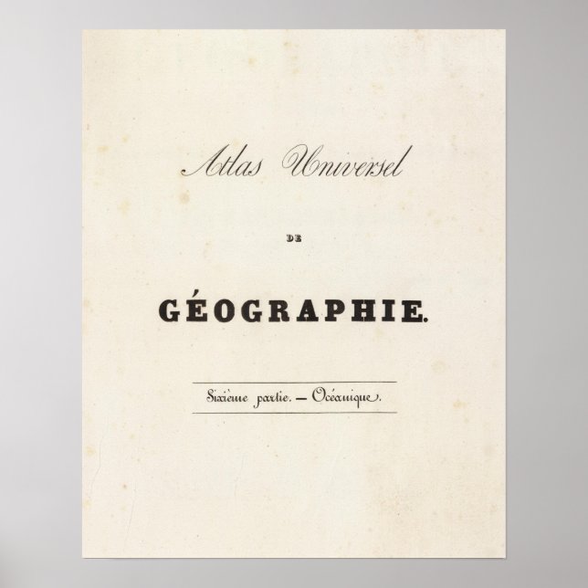 Halvtitel Atlas universel Oceania Poster (Framsidan)
