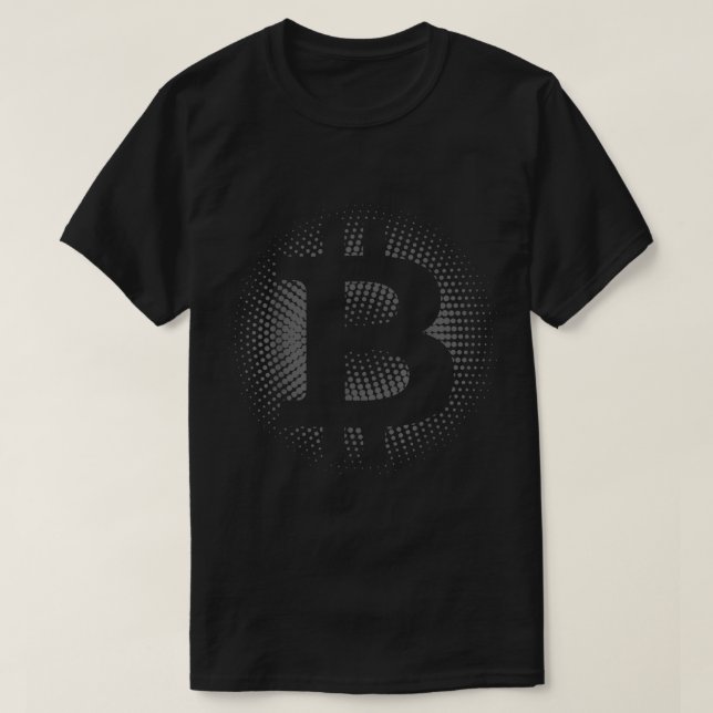 Halvton Bitcoin-symbol | Modern kryptodesign T Shirt (Design framsida)