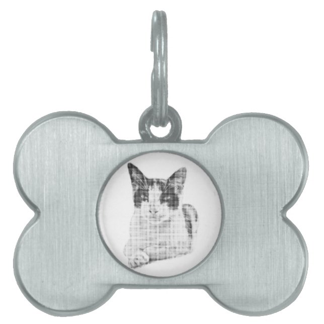 Halvton Katt ID-bricka Husdjur (Framsidan)