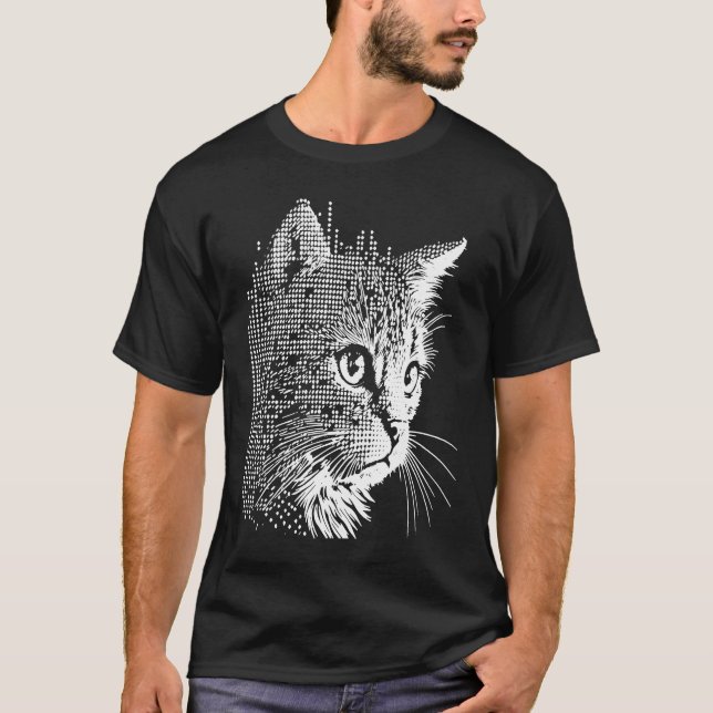 Halvton Katt T Shirt (Framsida)