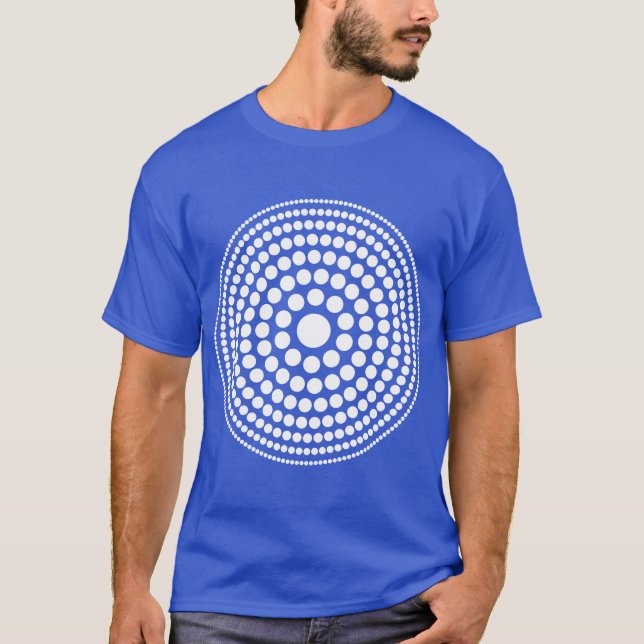 Halvtoncirkel 01 - Vitt på Mörk T-shirt (Framsida)