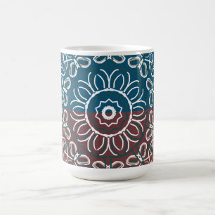 Halvtonsad trendig blå mauve spetsdesign kaffemugg