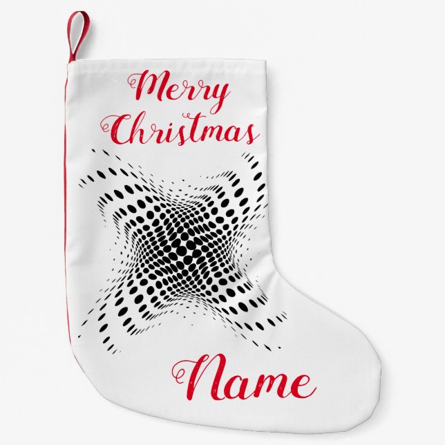 Halvtonscirklar med abstrakt X Thunder_Cove Liten Julstrumpa (Framsidan)